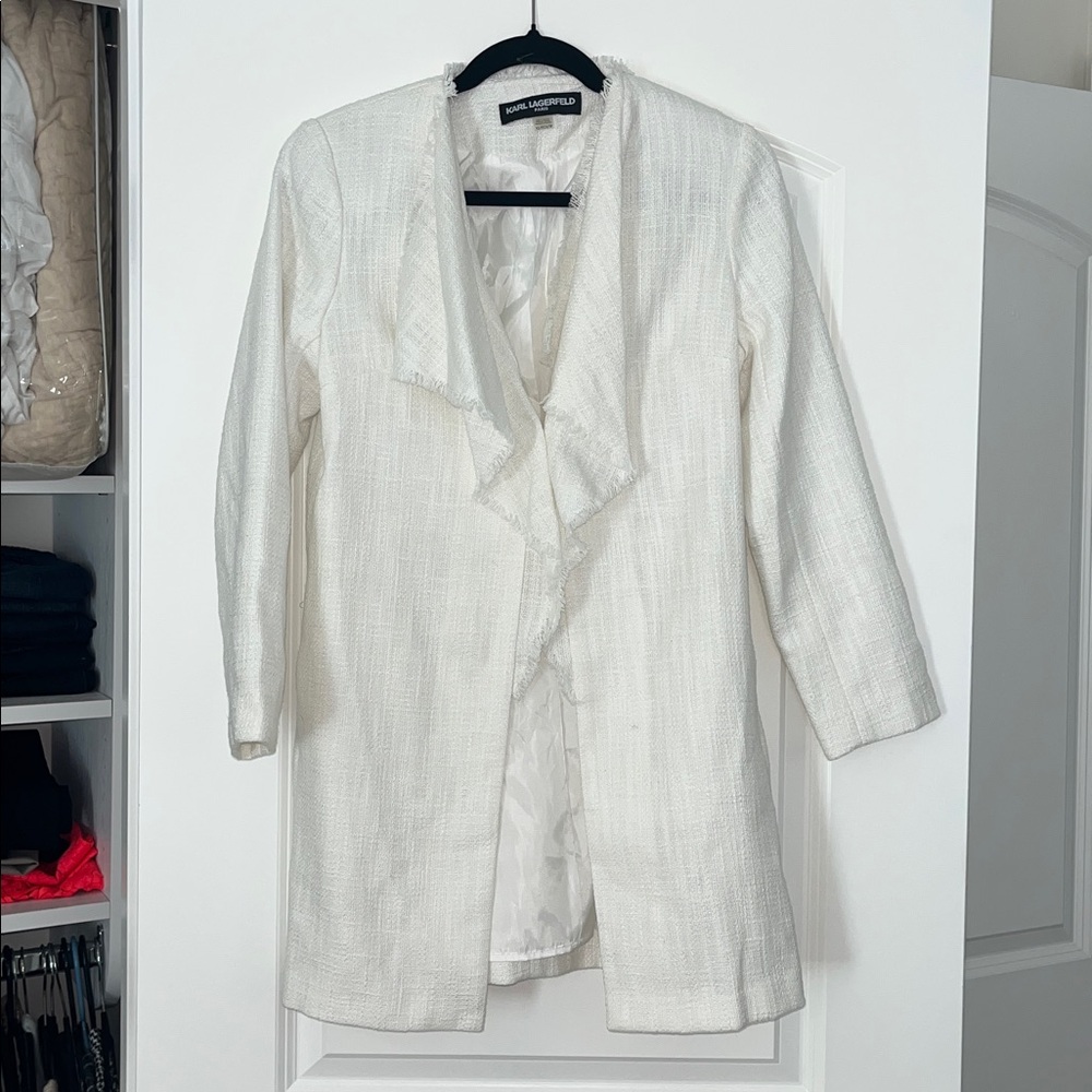 Karl Lagerfeld White Textured Jacket